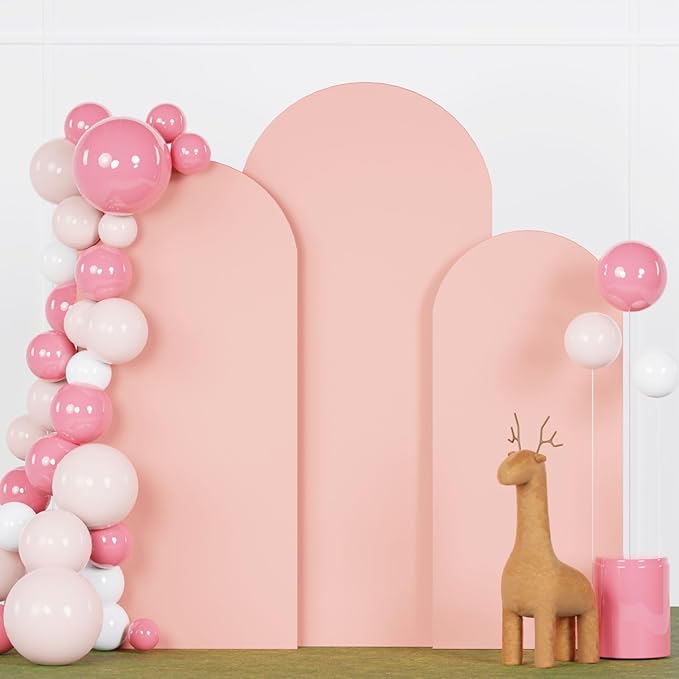FANPROMS Wedding Arch Covers Set of 3 Dusty Rose Arch Covers Stretchy Fabric by FANPROMS