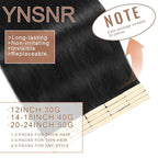 Tape in Hair Extensions Real Human Hair 24 Inch Jet Black Tape for Skin Weft Hair Extension Invisible Tape in Hair Extensions Straight Remy Human Hair for Women 20pcs