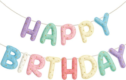 Felt Happy Birthday Garland Rainbow Banner Reusable Happy Birthday Sign Party by Mindsoft