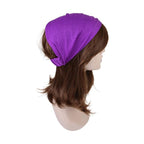 Motique Accessories Violet Wide Cotton Head Band Solid Boho Yoga Style Soft Hairband
