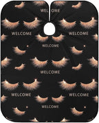 Extra Long Barber Styling Cape, Rose Gold Pink Eyelash Welcome Black Haircut Hairdressing Cloth Apron Hair Cutting Cloak for Hair Cutting