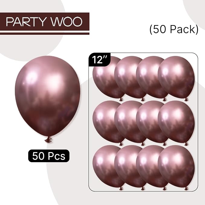 PartyWoo Copper Bronze Balloons 50pcs Metallic Brown Color 12 Inch | Balloons - Image 6