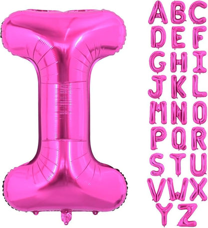 Hot Pink Letter I Balloons, I Letter Balloon 40 Inch Foil I Balloon | Hot Pink by BBPOOL
