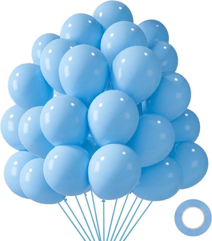 LOVESTOWN 110 PCS Light Blue Balloons, 12 Inch Bright Light Blue Latex | by Lovestown
