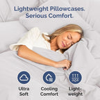King Pillow Cases Set of 2 - Ultra Soft Hotel Quality Pillowcase Covers - Comfy, Cozy & Wrinkle Free - Shrink, Stain & Fade Resistant - Machine Washable Pillow Protectors - 2 Piece Set - French Grey
