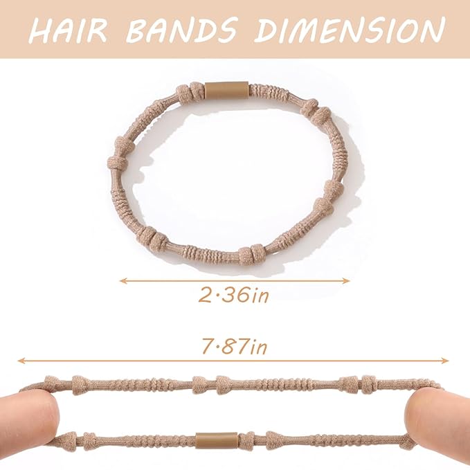 SYGY 20 PCS Boho Hair Ties, Light Color Scrunchies for Thick or Thin Hair, 4 Styles Hair Ties for Ponytail Holders, 2.36" Hair Scrunchies No Damage