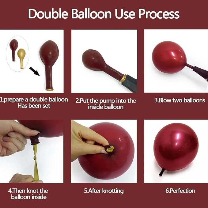 Double Stuffed Burgundy Balloon Arch - Image 4