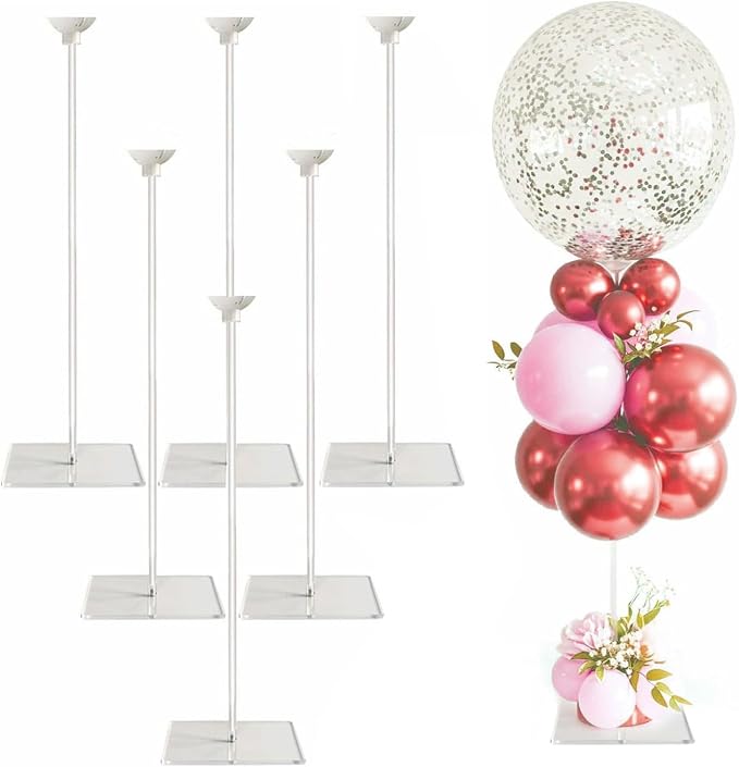 6 Pack Reusable Acrylic Clear Balloon Stands by lightsfever