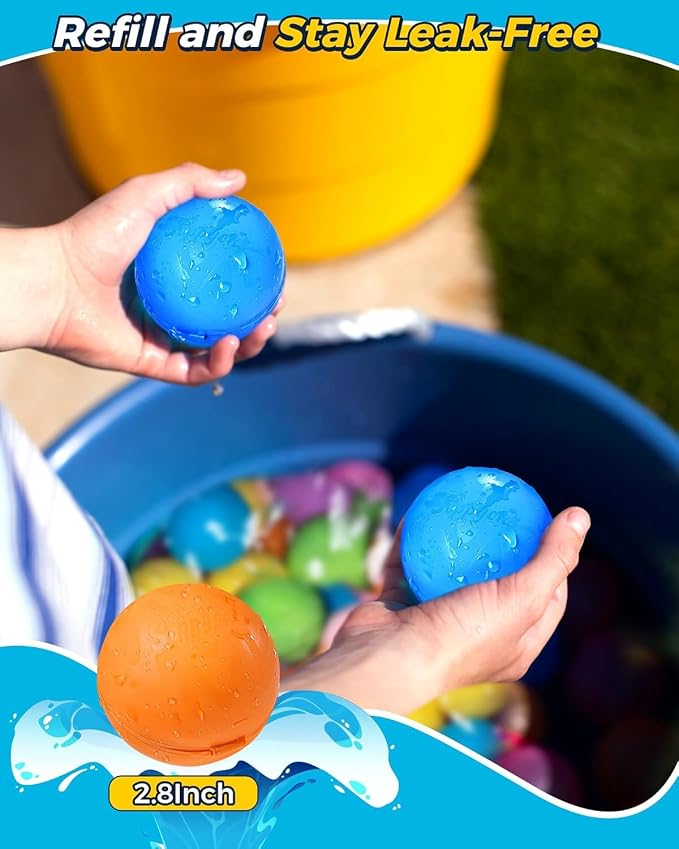 Tlitlimom 15PCS Reusable Water Balloons Quick Fill - Image 6