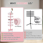 Braiding Hair Rack Standing Hair Extension Holder - 140 Pegs Braiding Hair Rack & Divider Stand with Phone Holder for Displaying and Separating Hair (Pink)