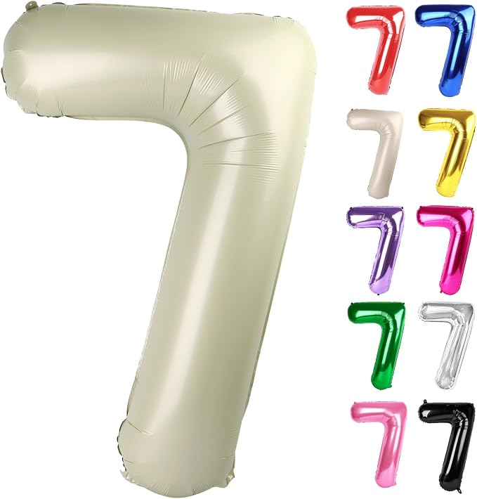 Cream Number 7 Balloon 40 Inch by IWERP