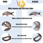 Flat Hair Clips for Women,4Pcs Matte Flat Claw Clips, Strong Styling Large Hair Clips for Thick Hair and Fine Hair, Strong Hold No Slip Grip Hair Claw Clips,French Duckbill Hair Clip