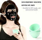5-Piece Silicone Mixing Bowl Set, 3.3-Inch Microwaveable Silicone Bowls for Facial Masks, Mud Masks, and Other Skin Care Products Facial Bowls for Estheticians. (Green)