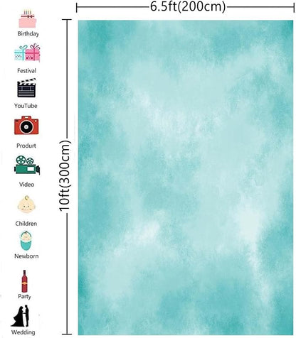 6.5x10ft Aqua Abstract Solid Photography Backdrops Gradient Portrait Photo - Image 3