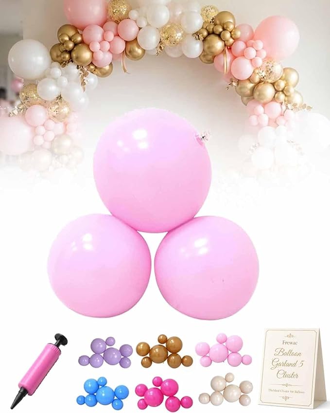 Reusable Balloon Garland 5 Cluster Inflatable Latex Free PVC Clusters Arch Kit by Frewac