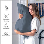 Silk Pillow Cases 2 Pack Soft Breathable and Sliky Standard Size Pillow Cases Set of 2,Natural Mulberry Satin Silk Pillowcase with Hidden Zipper for Hair and Skin (Space Grey,20"X 26",2pcs)