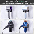 Hair Dryer Wall Mounted Holder,Stainless Steel Blow Dryer Holder,Self-Adhesive Bathroom Hair Styler Tool Organizer Storage Rack