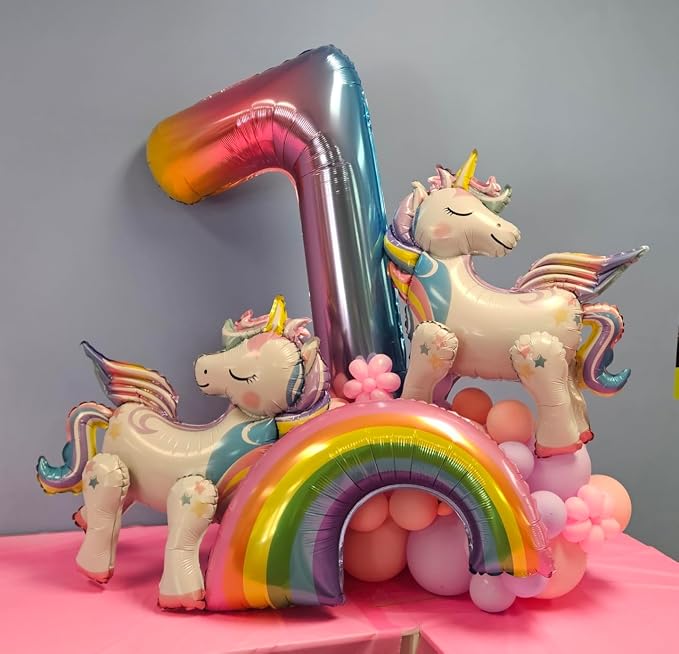 40 Inch Number Balloons 0-9 Rainbow Gradient Large Number 7 Balloons, Digital - Image 3