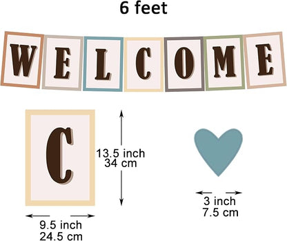 Youngever 67 pcs Confetti Pennants Welcome Bulletin Board - Image 2