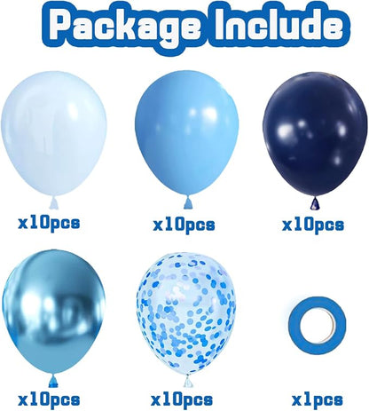Zesliwy Blue Balloons Set with Confetti, Party Decor | Navy - Image 2