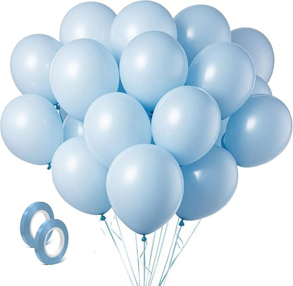 Pastel Blue Latex Party Balloons 160 Pack 5 inch Round Light Blue Balloons by BOMSI