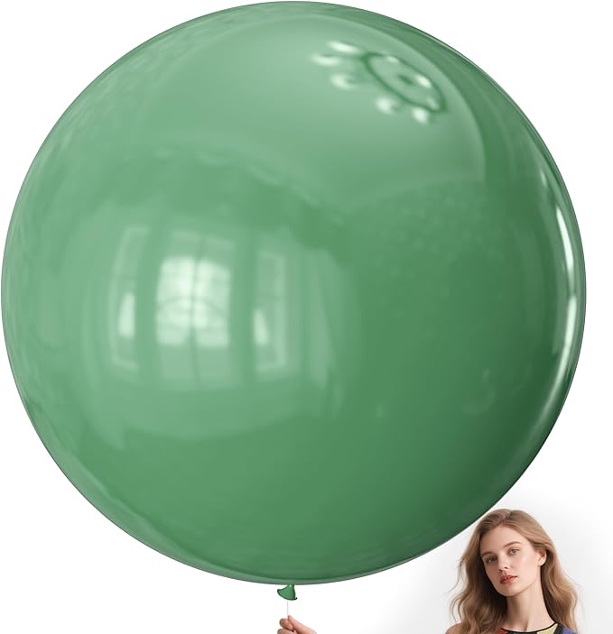 Sage Green Balloons 9pcs 36 Inch Extra Large Big Jumbo Giant Matte Kelly Green by Kawkalsh