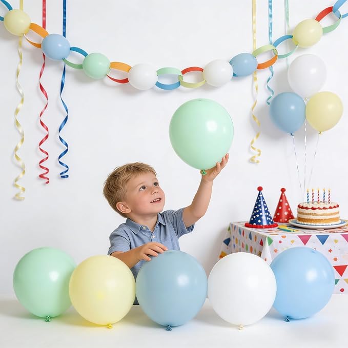 Blue and Green Balloons, Baby Shower Balloons 50Pcs 12 Inch Pastel Light Green - Image 7