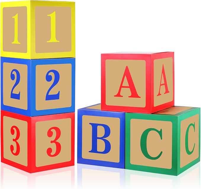 Zhanmai 6 Pcs ABC and 123 Balloon Boxes by Zhanmai