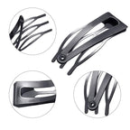 Chinco 24 Pcs Double Grip Hair Clips Metal Snap Clips Women Barrettes for Hair Making, Salon Supplies(Gun Black,2 Inch)