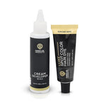 Parallel Products - Luxe Color (Dark Brown) - Cream Hair Dye - 25mL - Tint for Professional Spot Coloring - With Cream Developer, Mixing Dish and Application Brush - Covers Grey Hair - Root Touch Up