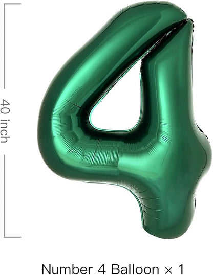 Dark Green Number 4 Balloons Large Emerald Green Number Balloons 40 Inch Jungle - Image 2