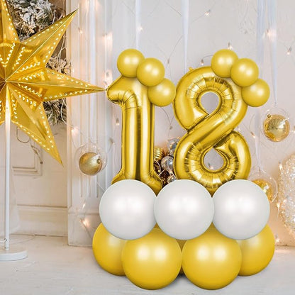 OFFCUP Helium Balloons, 40 Inches Number Balloons 18, Foil Balloons Birthday - Image 5