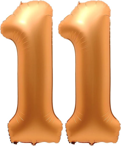 11 Balloon Number, 40 Inch Orange Foil Balloons Giant Jumbo Helium Number 11 by VHUWE