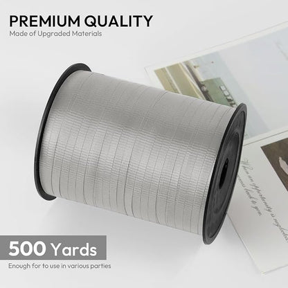 Silvery Crimped Curling Ribbon, 1/5" Wide x 500 Yards Christmas Curling Ribbons - Image 2