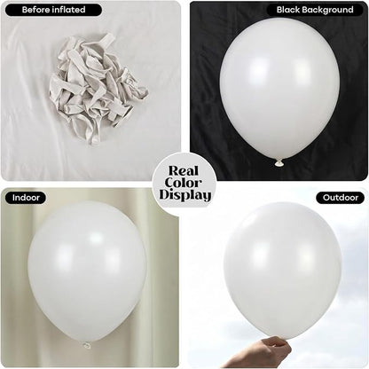 White Balloons 50Pack 12 Inch White Latex Party Balloons - Image 2
