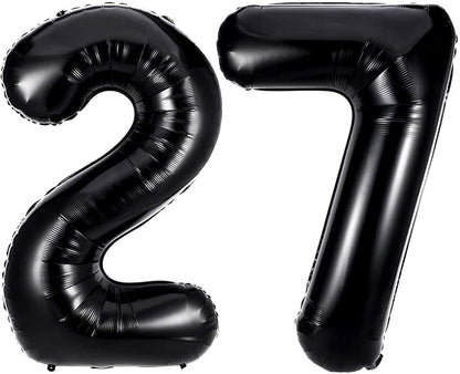 40 Inch Black 27 Balloons Giant Number 27 Balloons Black 27 Birthday Balloons by LHOAVWE