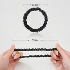 Silmer Silk Scrunchies for Hair Bicolor Hair Tie 100% Mulberry 22 Momme 5 Pack(Black)
