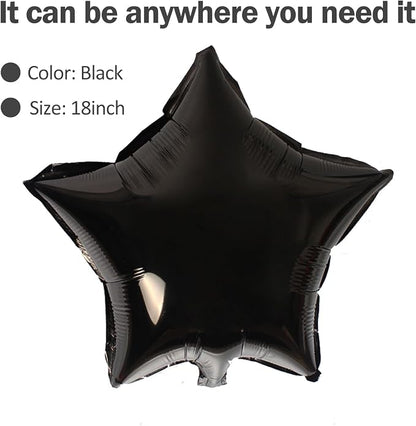 MEETINGU Black Star Balloons, Foil Mylar Balloons - Image 2