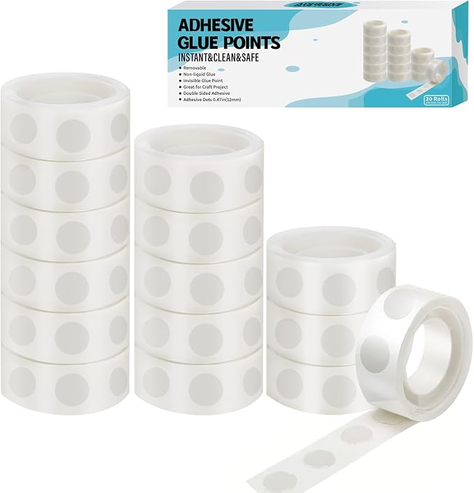 gegemaoyi 3000pcs Glue Point Clear Balloon Glue Removable Adhesive Dots Double by gegemaoyi