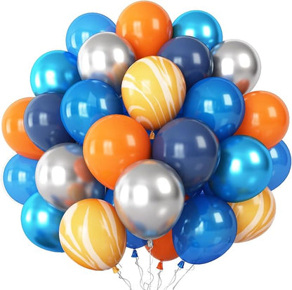 60Pcs Balloons Orange Blue, Outer Space Party Balloons Set, Graduation by Togvu