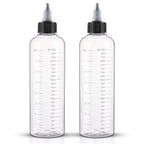 Cosywell Applicator Bottle for Hair Dye 8.5oz 2 Pack With Graduated Scale, Twist-On Top Tip Cap, Empty Plastic Color Oil Squeeze Bottles