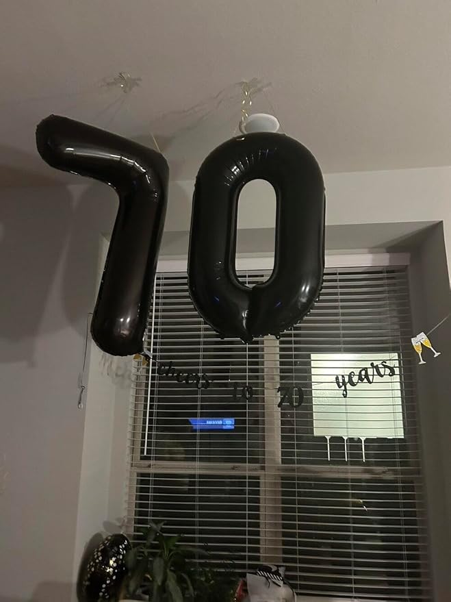 40 inch Number Balloon 0-9 Black Large Number 70 Balloons, Digital Balloons - Image 3