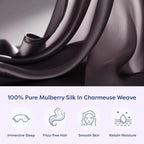 ECOSA Luxurious 30 Momme 100% Mulberry Silk Pillowcase (50x70cm) – 6A Grade Charmeuse Weave, Oeko-TEX® Certified – Frizz-Free Hair & Wrinkle-Free Skin (Charcoal)