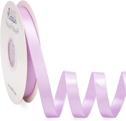 Ribbli Lavender Satin Ribbon Double Faced Satin 1/2 inch x Continuous 50 by Ribbli