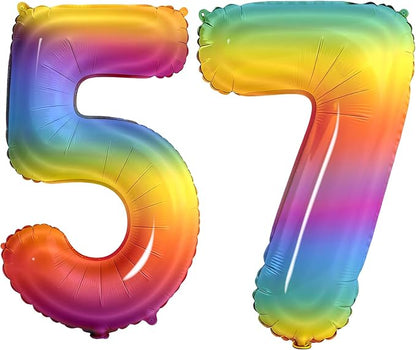 Number 57 Balloons for 57th Birthday Party Decorations, 0-100 Large No.57 by Joycard