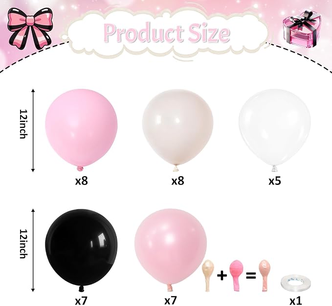 Black and Pink Balloons Set - Image 2