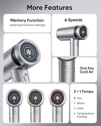 Cosy Companions Hair Dryer - High-Speed 150,000 RPM Hairdryer for Fast Drying, 500Million Negative Ionic & Thermo-Control & Cool Shot Button & HD Display Blow Dryer with Magnetic Diffuser & Nozzle