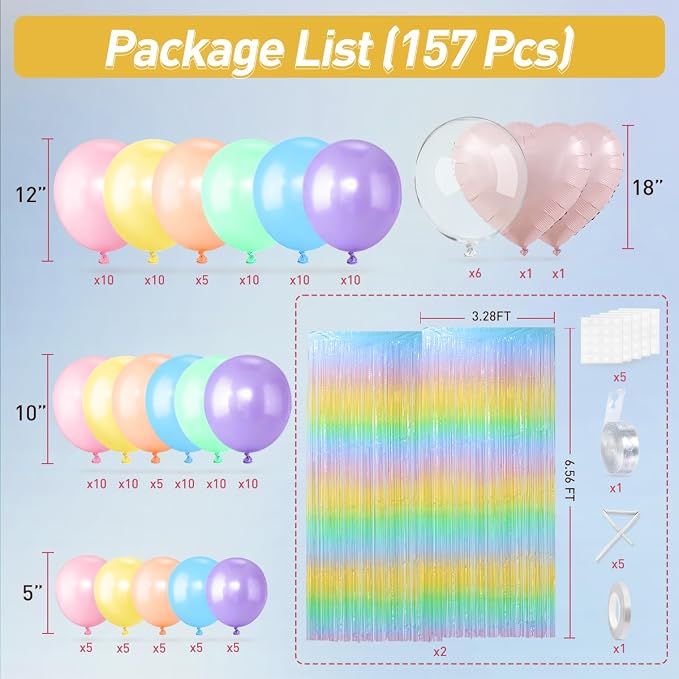 157PCS Pastel Balloons Arch Garland Kit - Image 2