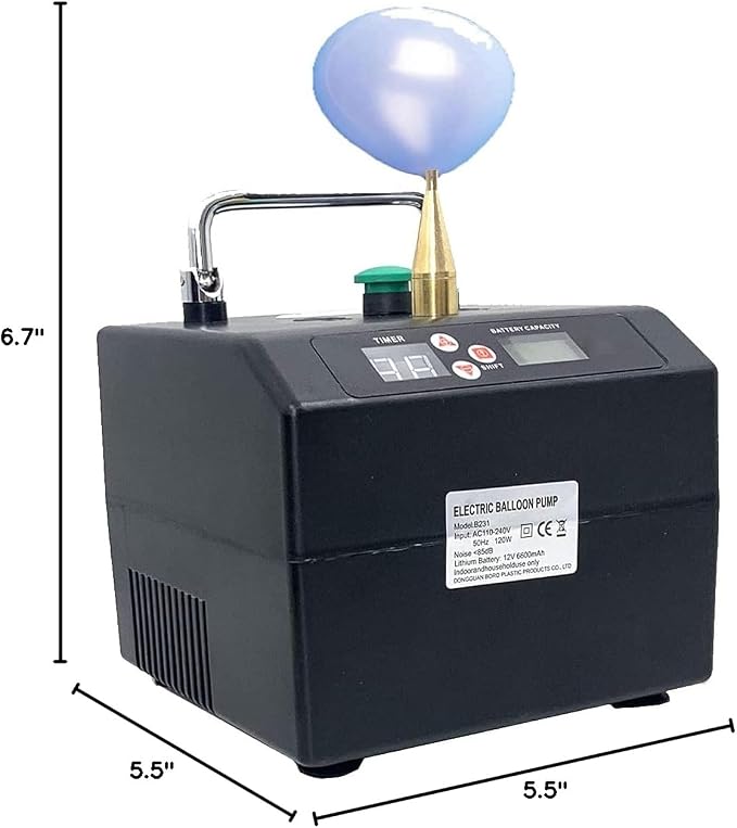 Electric Air Inflator Digital Timer Electric Balloon Inflator Machine, Portable - Image 10