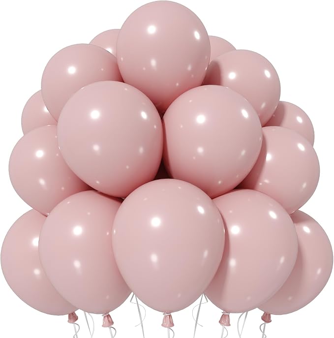 Jobkoo Dusty Pink Balloons, 12 Inch 50 Pcs Boho Blush Pink Latex Balloon | by Jobkoo